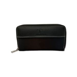 Barnoroo Women’s Black Leather And Nylon  Wallet One Size 8" X 4.5"